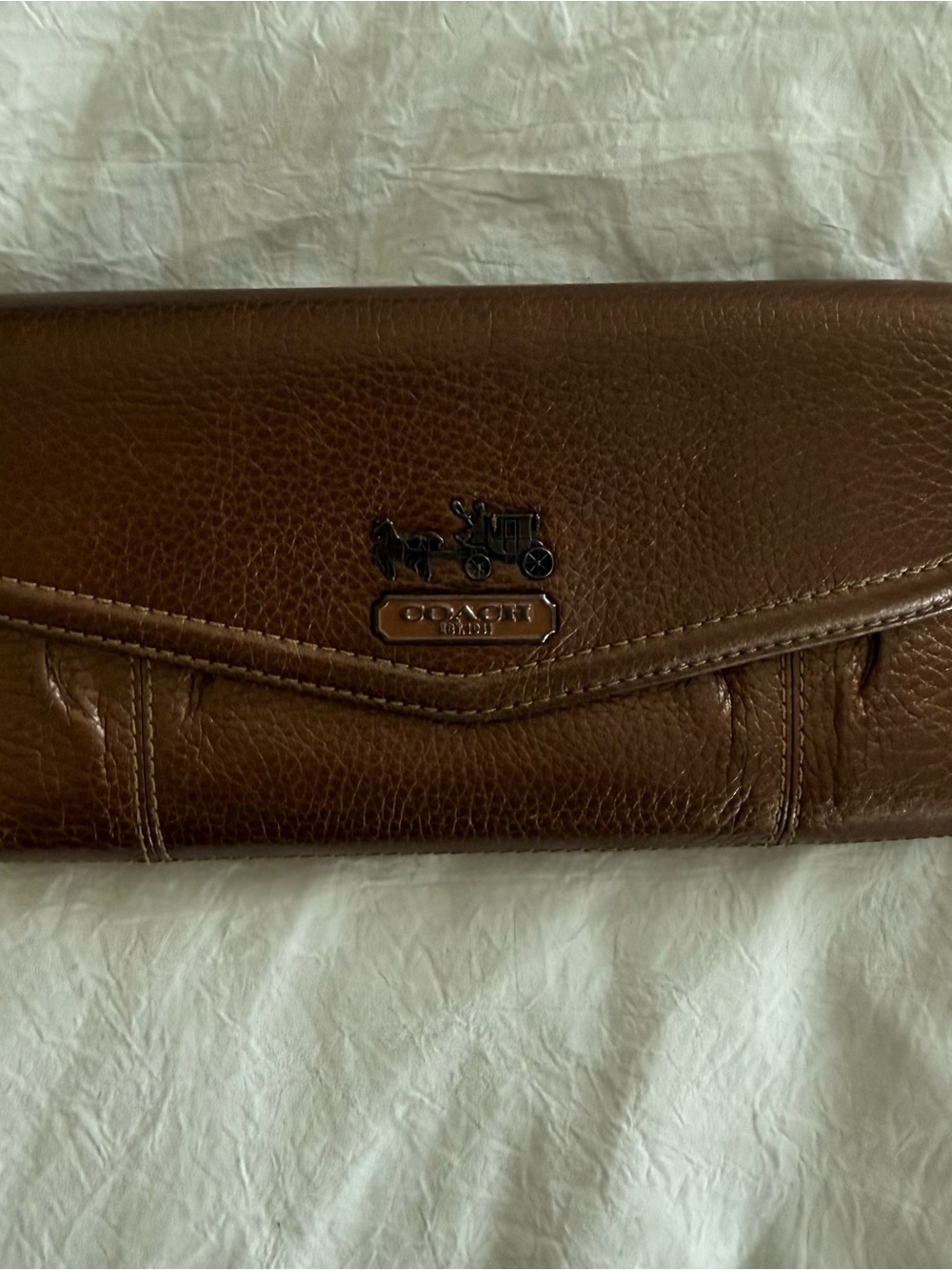 Metallic Brown Coach Madison Tri-Fold‎ Wallet
